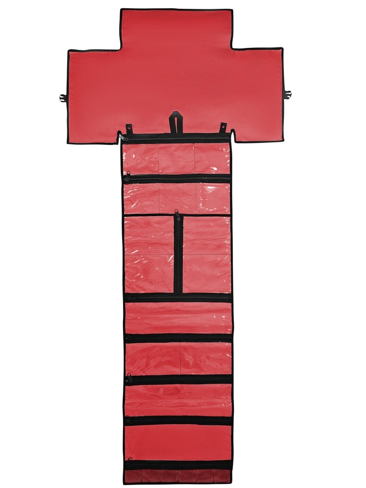 First Aid Bag Kit Empty Red - Foldable First Aid Bag Organizer - BOA Bug Out Aid