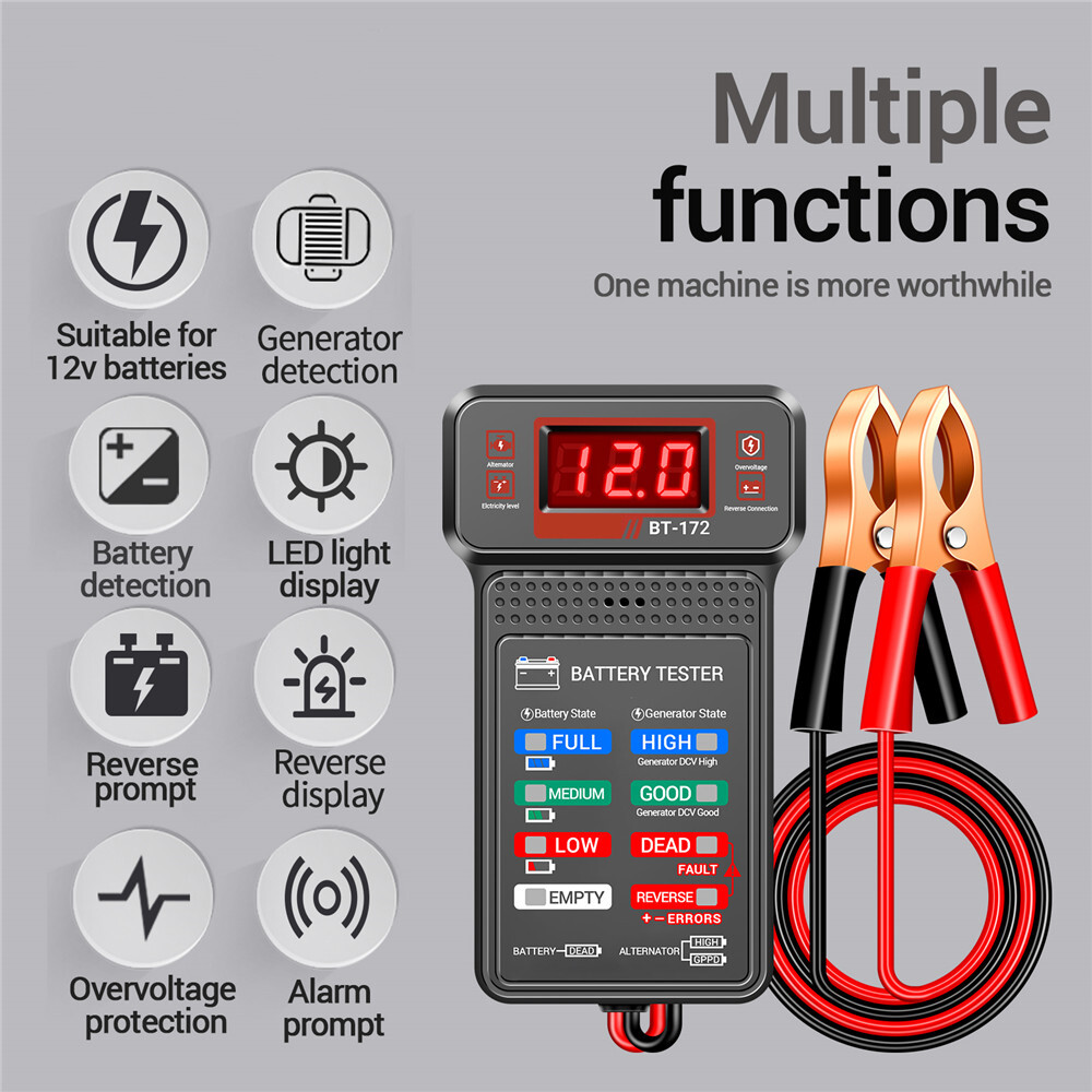 12V Battery Tester Battery Load Tester Battery Analyzer Battery Status-Indicator