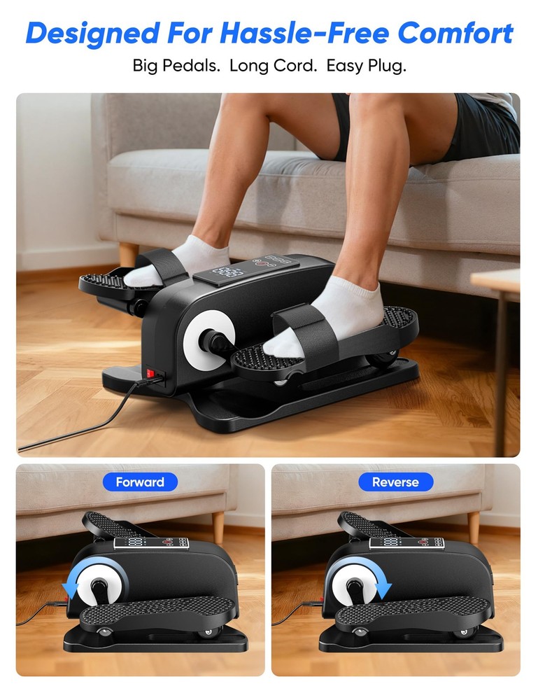 Under Desk Elliptical Machine, Seated Leg Exerciser for Seniors, Adjustable S...
