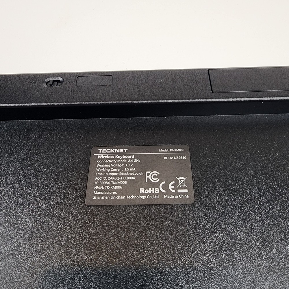 TECKNET Wireless Keyboard Mouse Combo USB Receiver Slim Compact TK-KM006