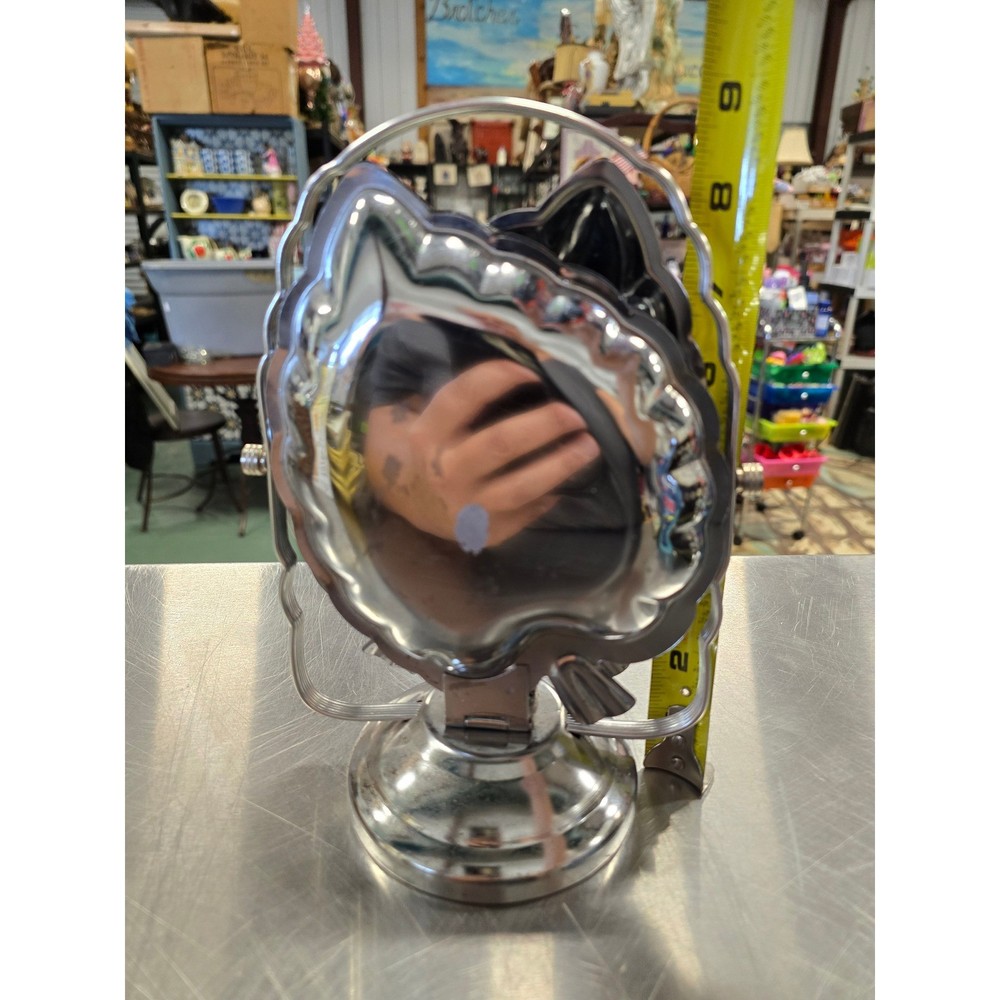 Tiered Serving Tray Chrome Color Leaf Shaped Candy Nut Dish Buffet Server