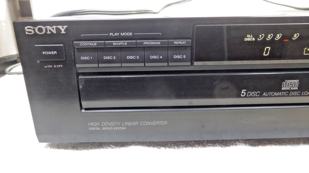 SONY CDP-C225 5-Disc CD Compact Disc Player Carousel Changer Tested