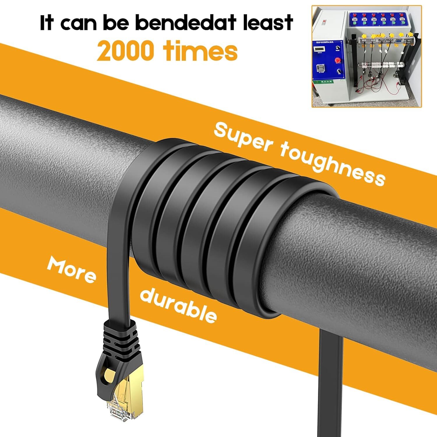 3Pack Cat 8 Ethernet RJ45 Cable Super Speed 40Gbps Patch LAN Network Gold Plated