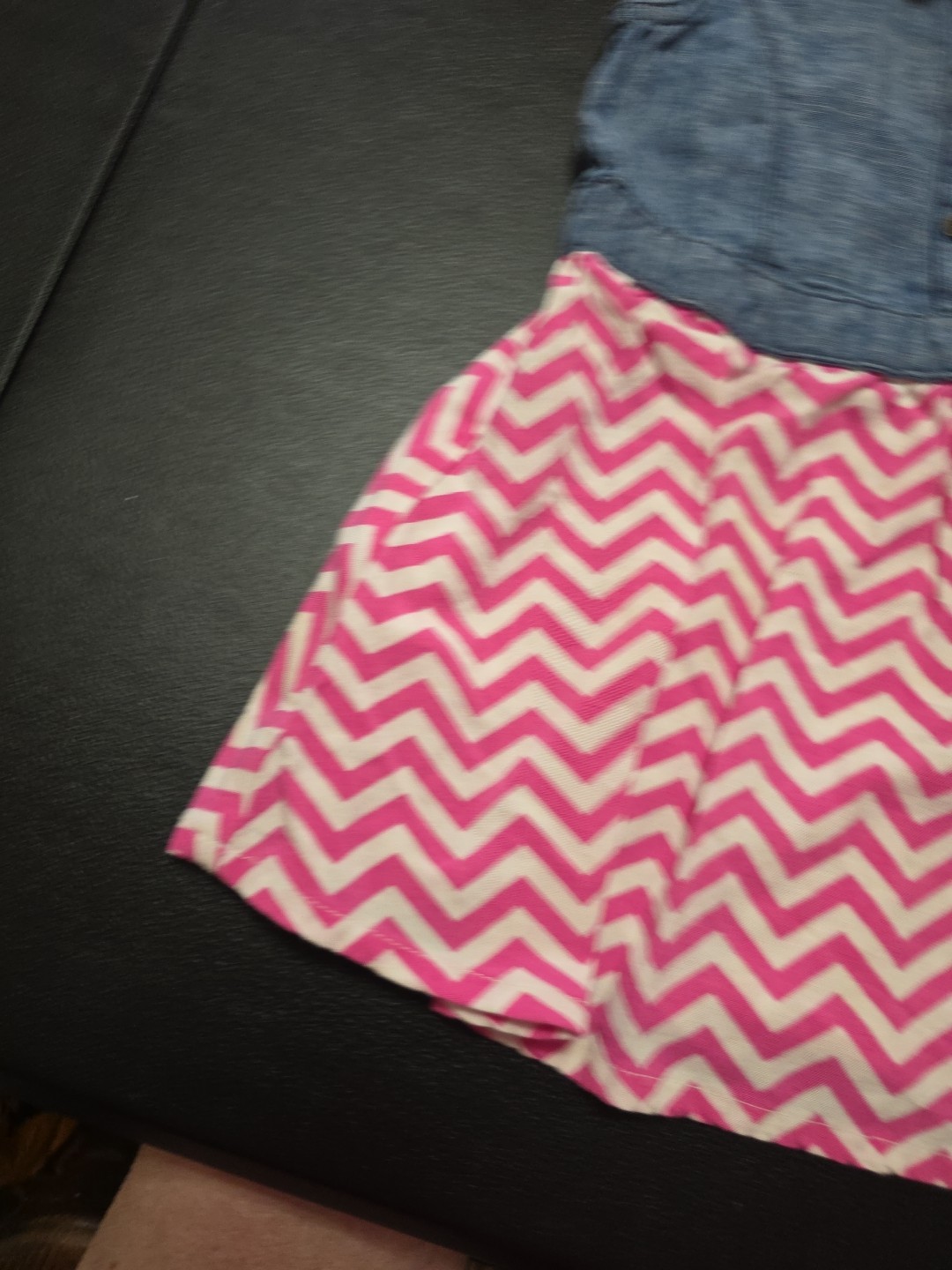 Girls Sz 2T Sleeveless Denim Look With Flowing Bottom Very Cute