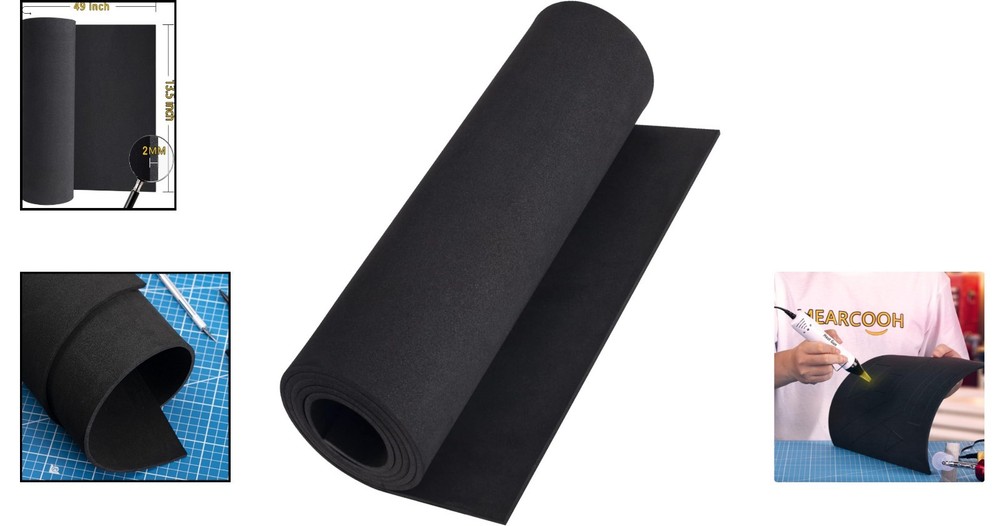 High-Density Black EVA Foam Sheet, 2mm Thick, Perfect for Cosplay Projects
