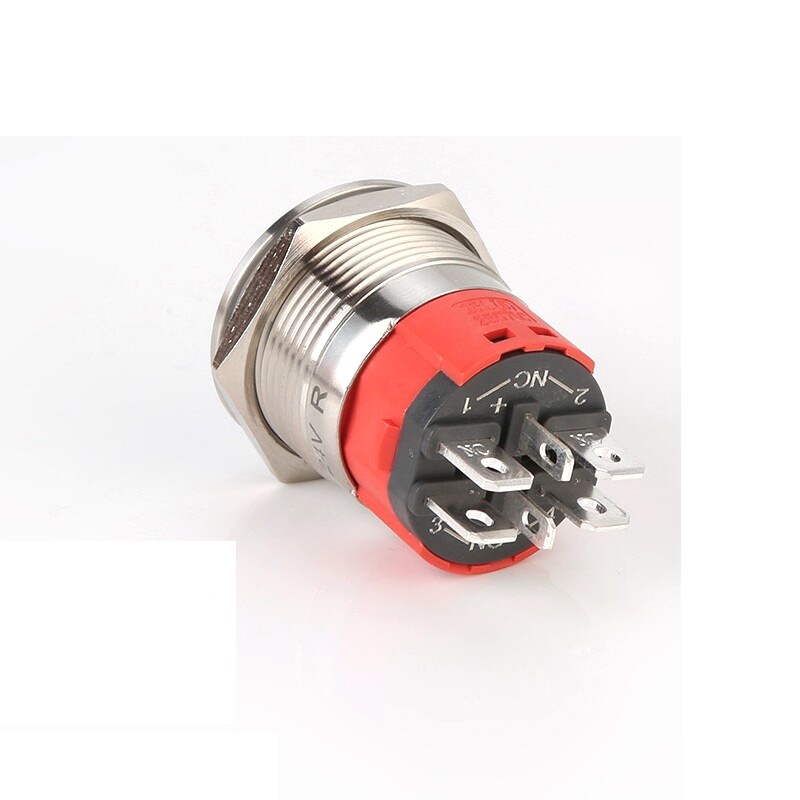 22mm18A2NOHigh current waterproof push button switch High head Ring luminescence