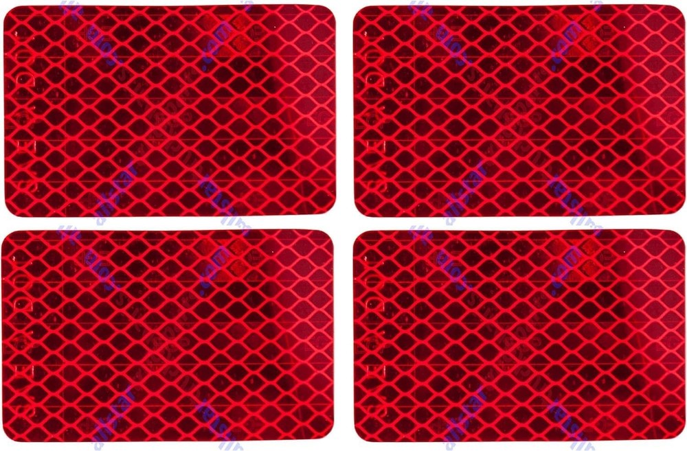 Red Reflective Stick-On Prism Rectangle DOT Reflector
