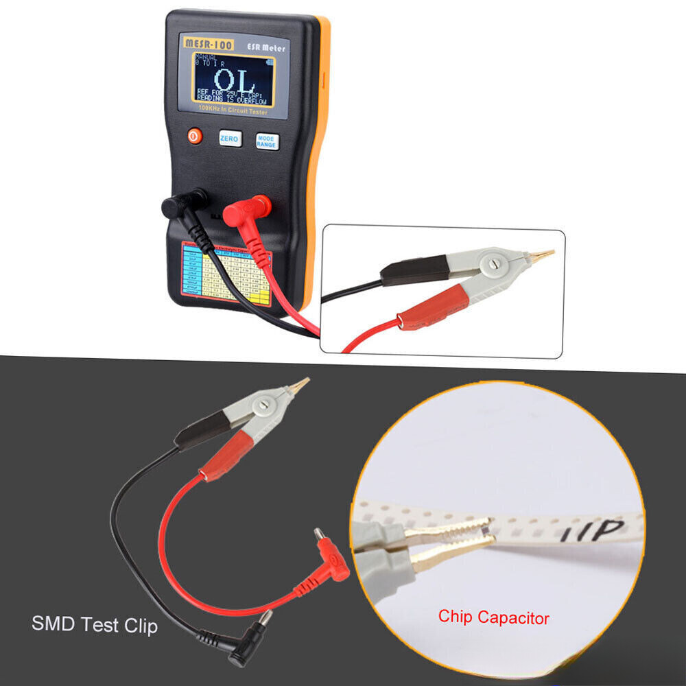 MESR-100 Digital Capacitance ESR Meter Capacitance Circuit Test + Test Clip
