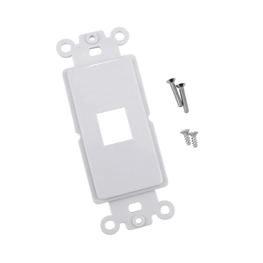 1-Port Single Gang Keystone Decora Style Insert Strap (10 Pack, White)