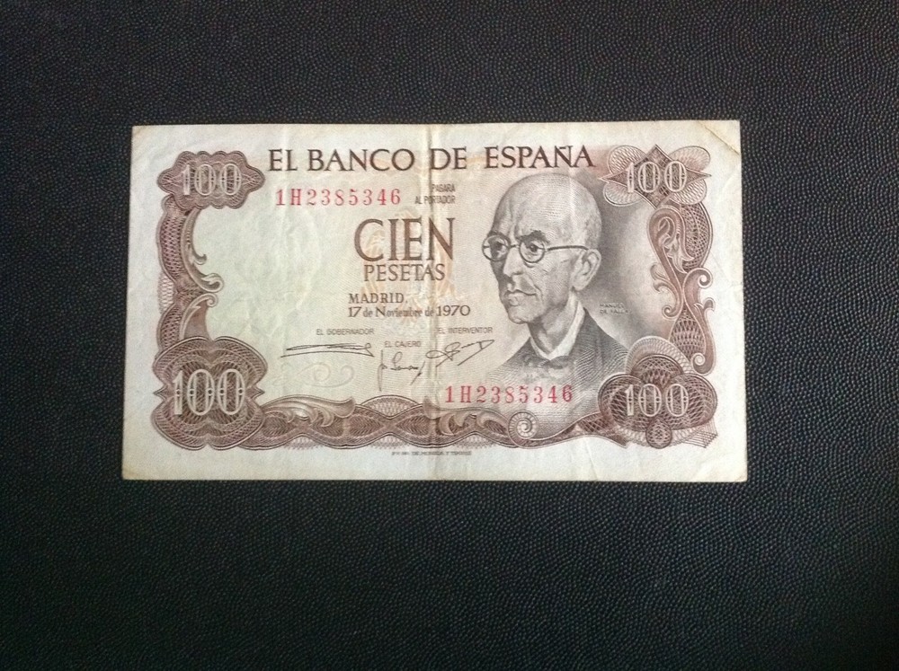 SPAIN 1970 100 PESETAS BANKNOTE