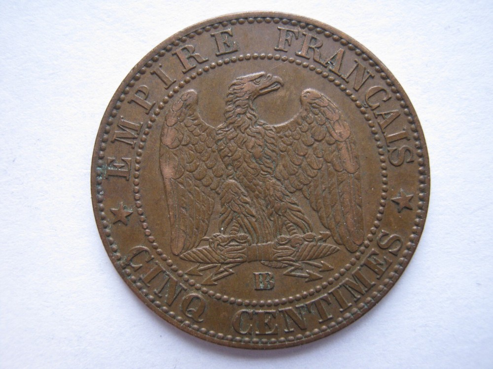 France 1862-BB bronze 5 Centimes EF