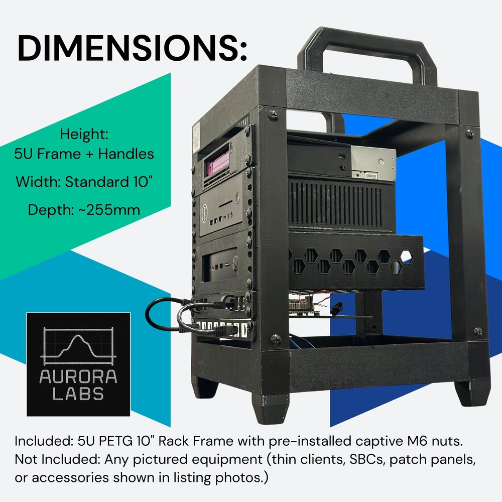5U 10" Mini Server Rack | Deep 255mm | PETG | Stackable
