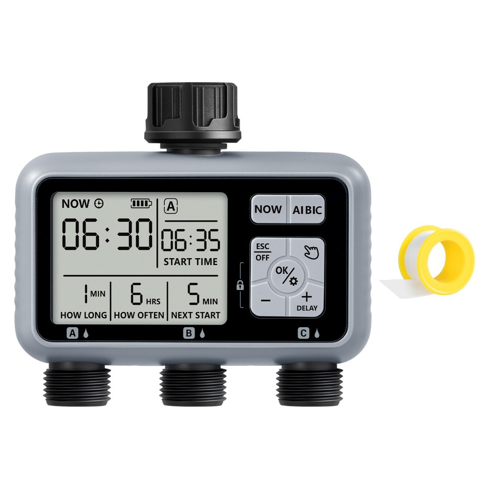 DEWENWILS 3 Zone Sprinkler Timer, Outdoor Water Timer, Programmable Hose Faucet