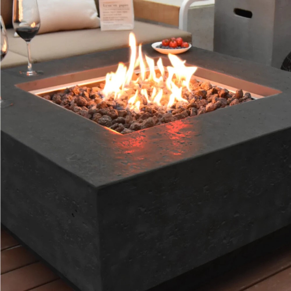 Elementi Manhattan Fire Table Dark Gray- Natural Gas (OFG103DG)