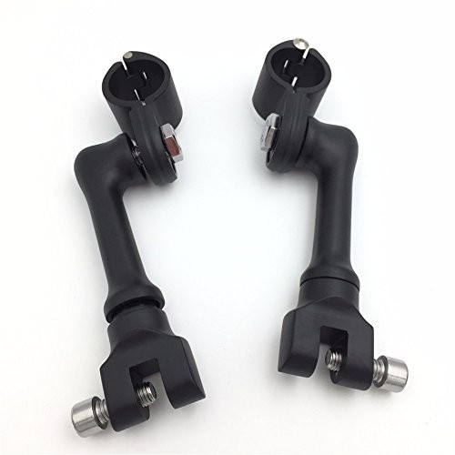 XKMT-Black Long Angled Adjustable Highway Peg Mounting Kit Compatible With