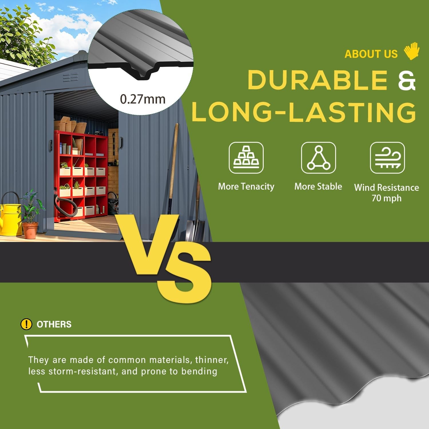 12'x14' Outdoor Shed Metal Storage with Sliding Door, New