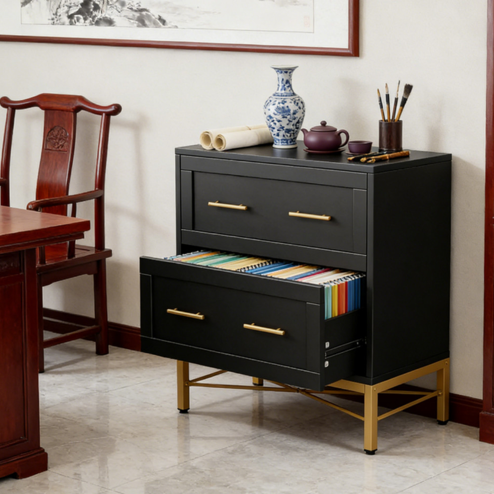 File Cabinet Two-drawer Cabinet Black