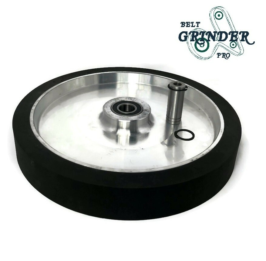 10" Smooth Black Rubber Contact Wheel Dynamic Balance For Belt Grinder