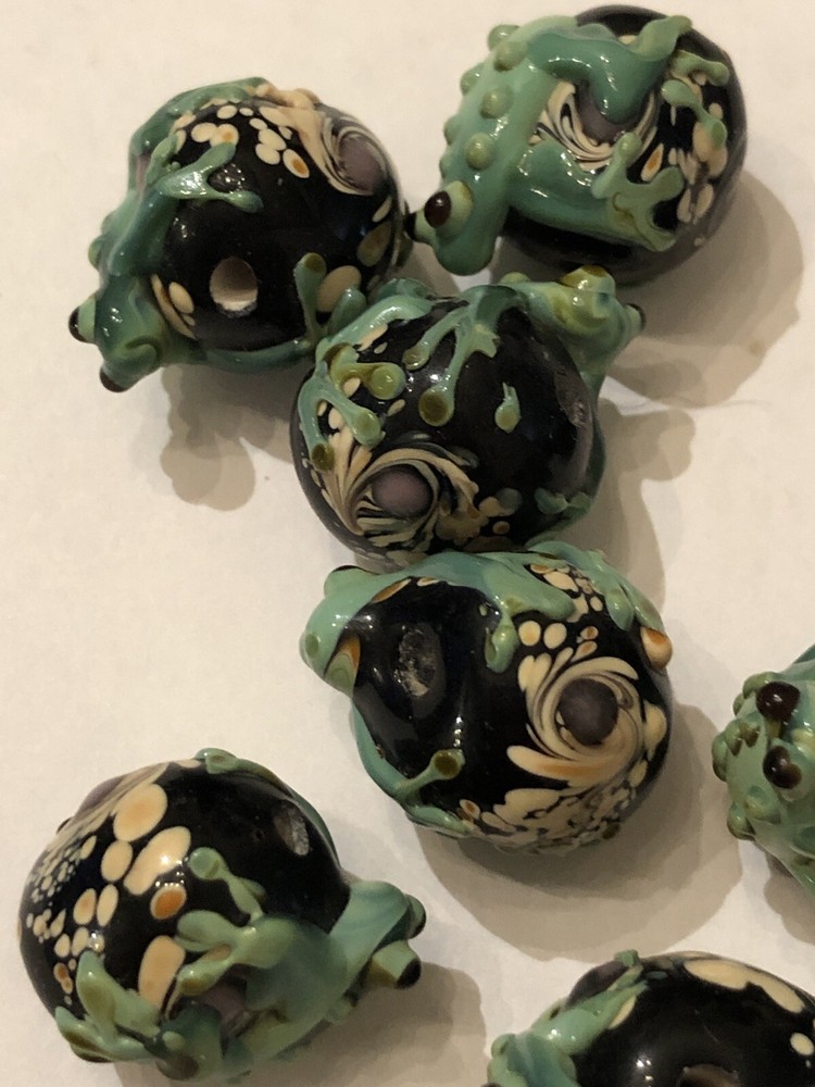 One (1) Each Lampwork Glass Frog Bead