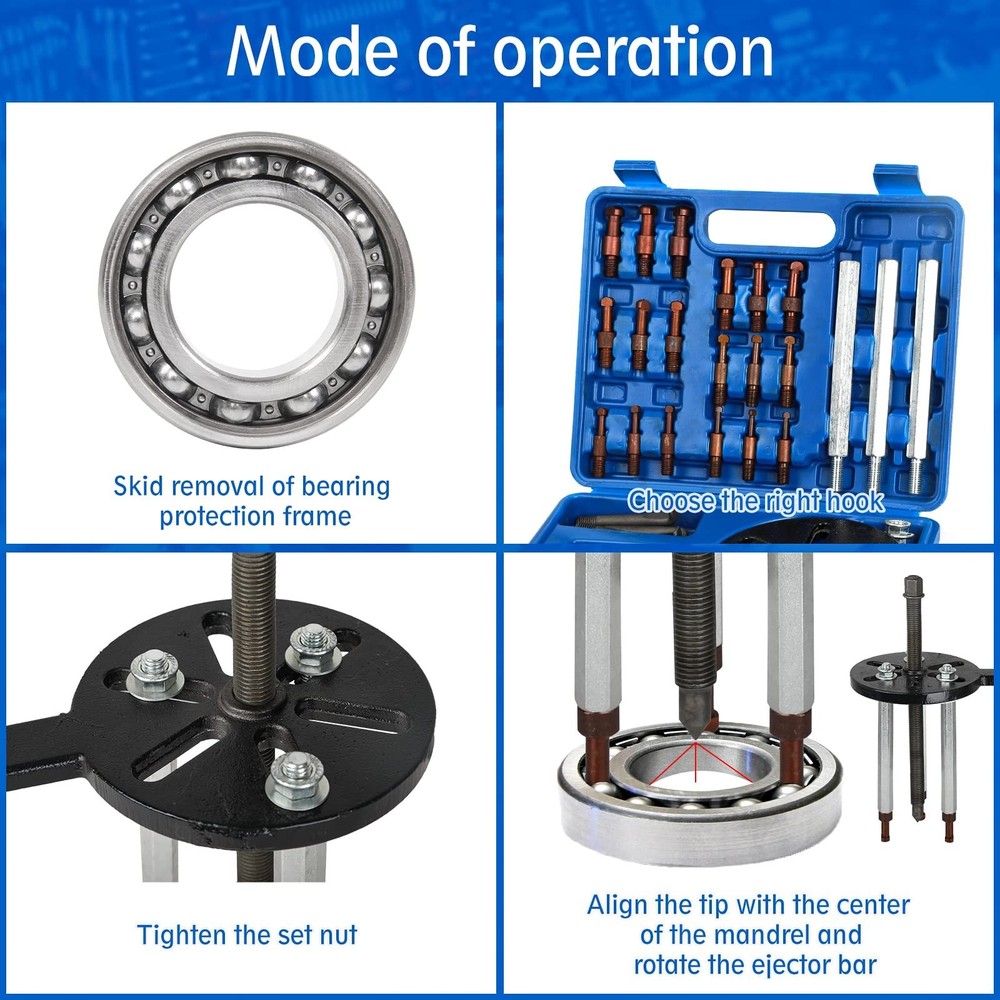 21 in1 Bearing Puller, Bearing Puller Set, Inner Hole Three-Jaw Puller, with ...