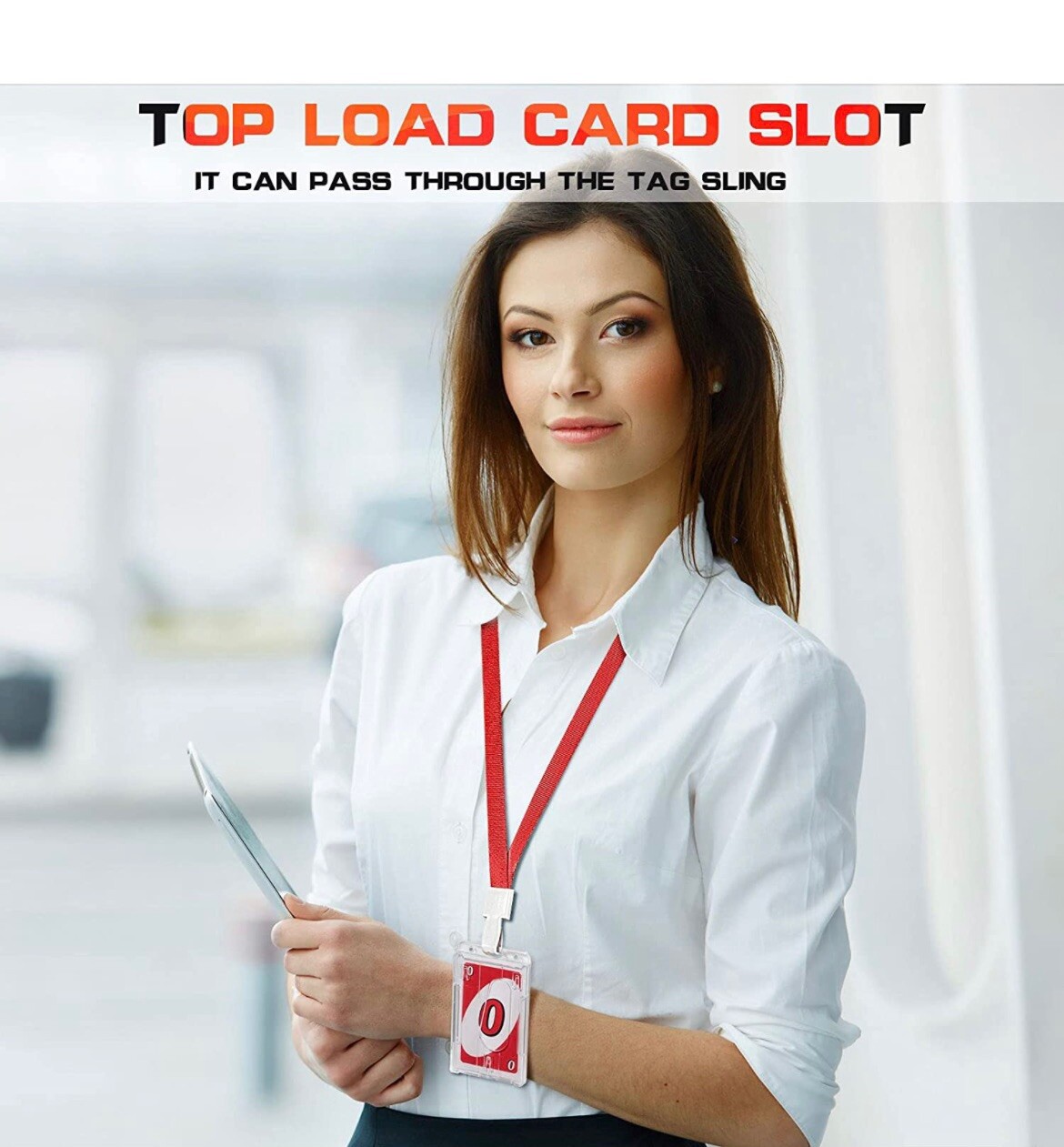 5 Pack ID Badge Holder Vertical Hard Plastic Card Holders - Work Airline Cruise