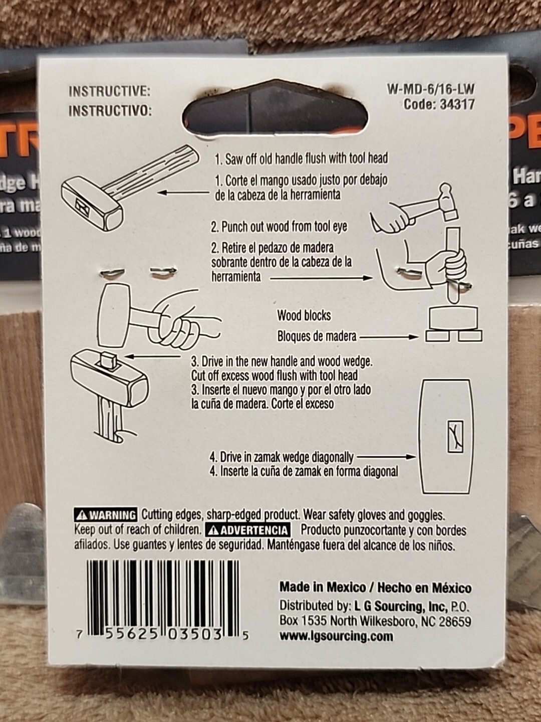 Lot of 6: TRUPER 6 to 16 lb Sledge Hammer Handle Wedges, w/ 2 Zamak #607336