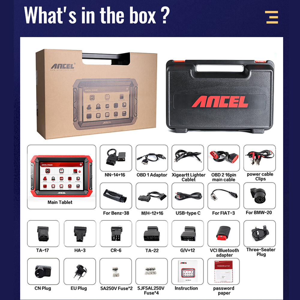 Ancel DS600 Bi-directional OBD2 Scanner All System ECU Coding Diagnostic Tool