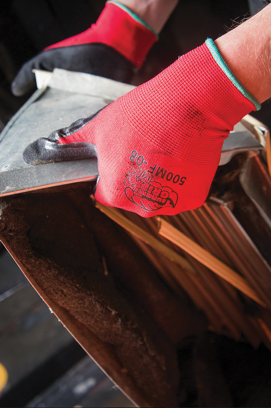 12 PAIR WORK GLOVES NITRILE COATED RED NYLON GLOBAL 500MF TSUNAMI GRIP (SM-XL)