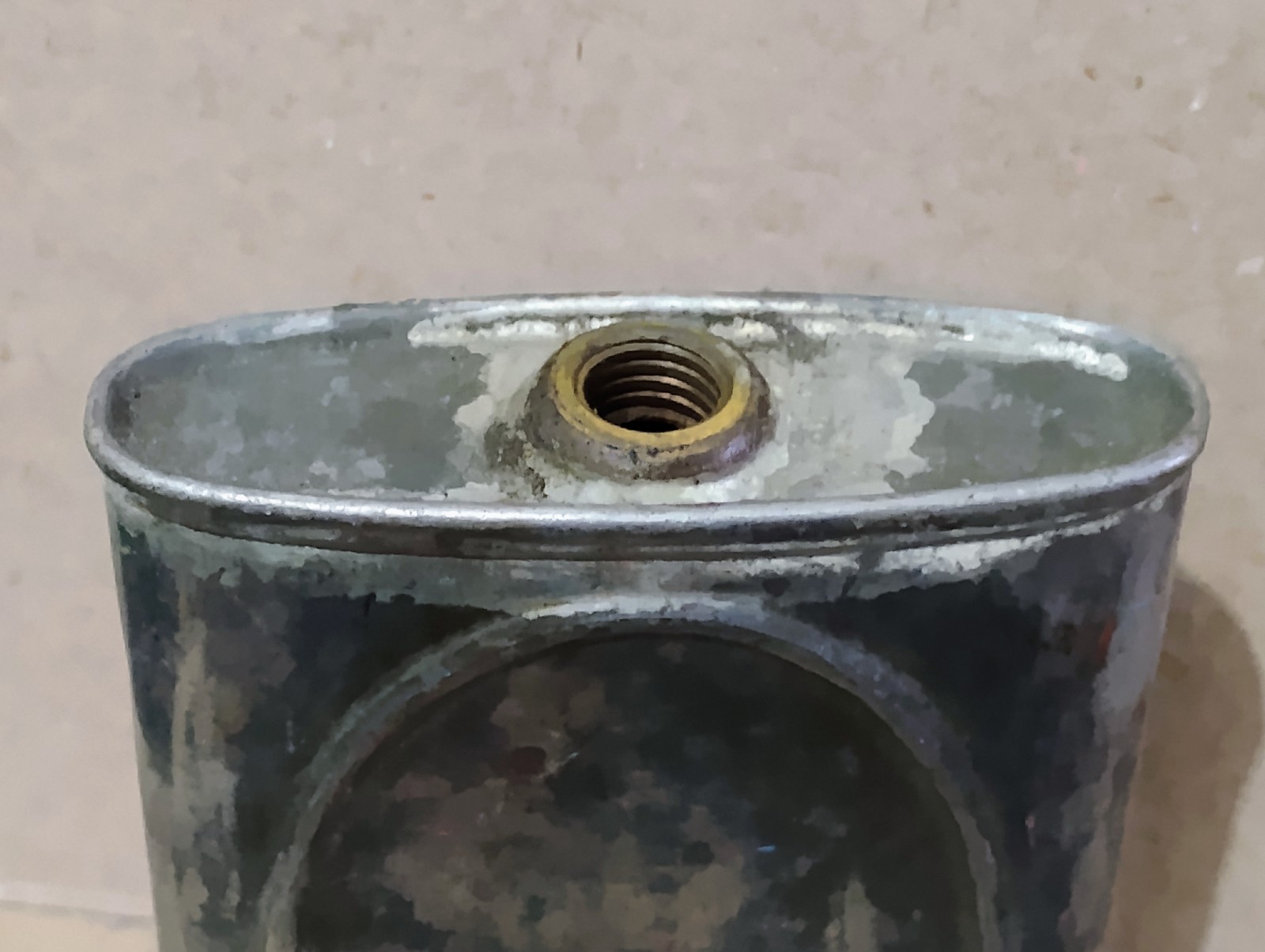 Vintage WWII US ARMY Military Gun Rifle Gunner Oiler Oil Flask Can w/Cap & Chain