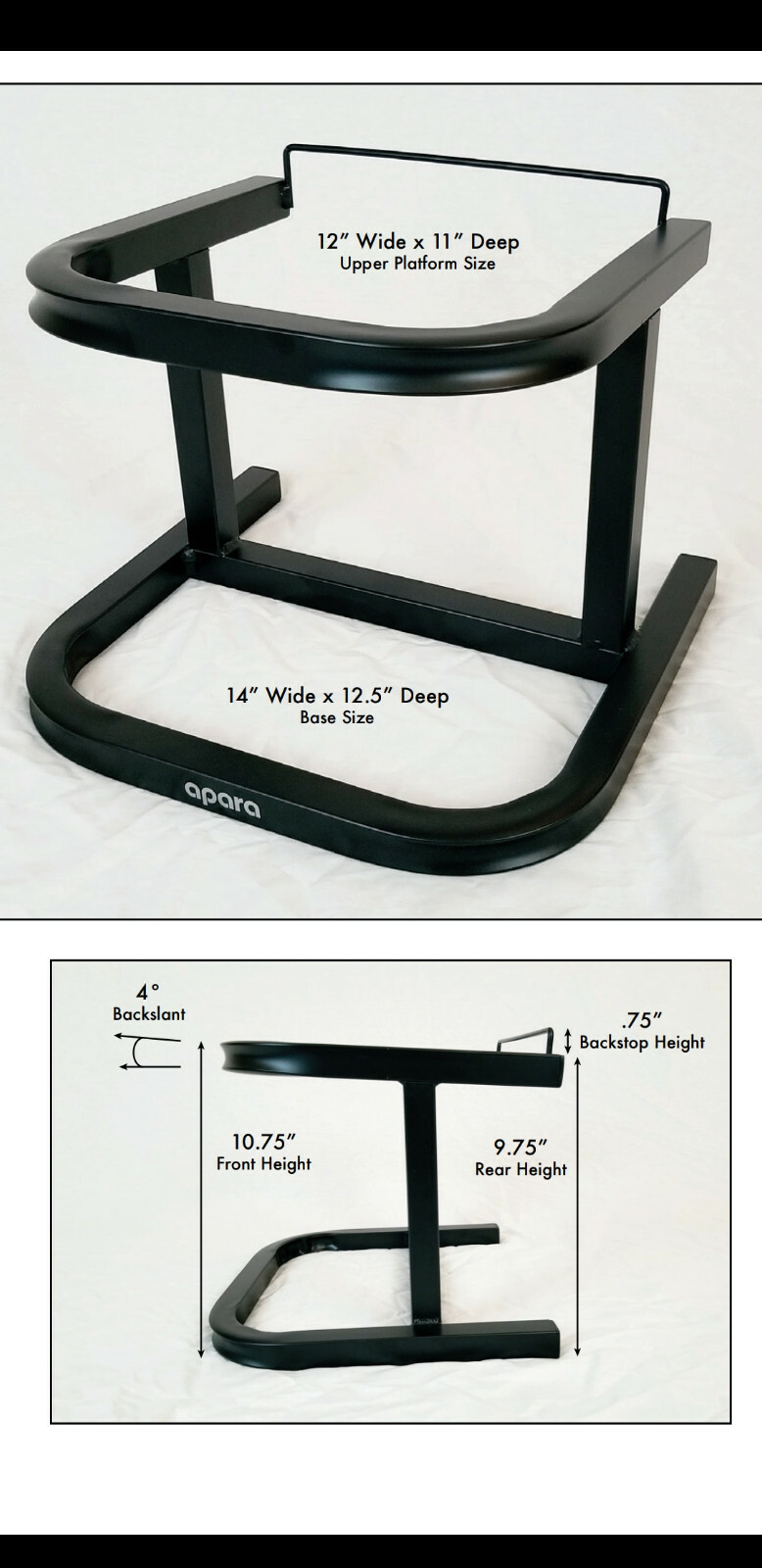 APARA™ Vintage Speaker Stands   Black Powder-Coated Steel  (One Pair)
