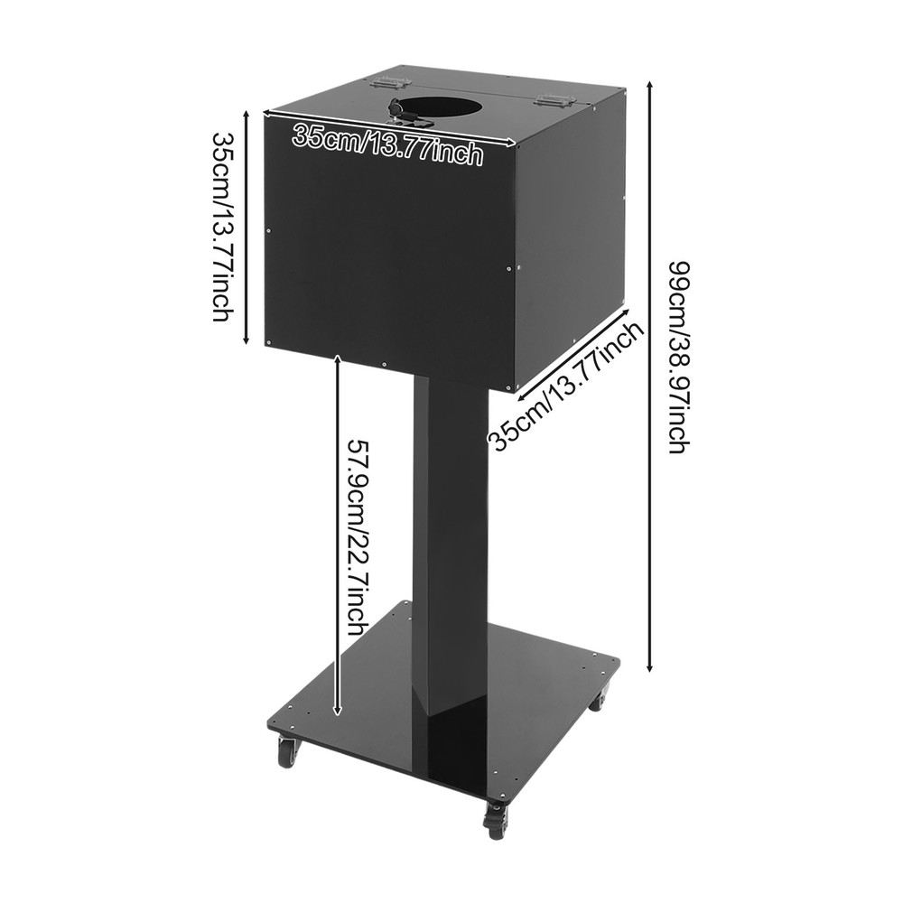 Floor Standing Donation Box with Lock, Key & Wheels for Versatile Use