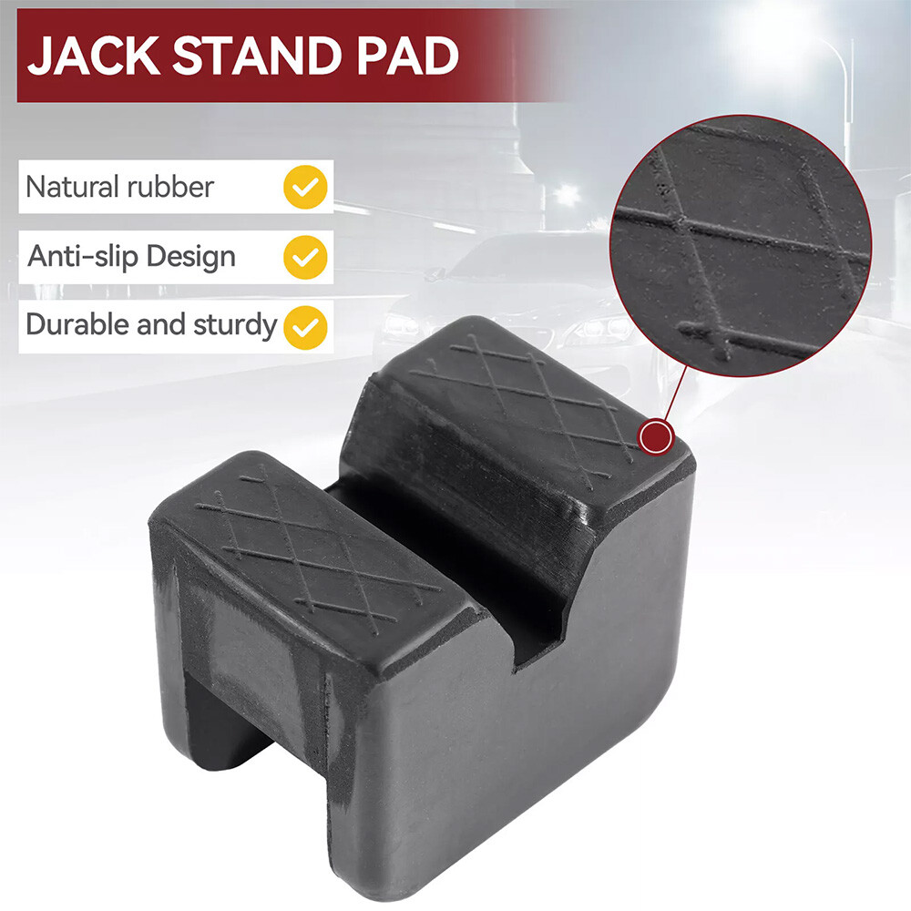 2pc Rubber Axle Jacking Pads Jack Stand Pad Adapter Frame Rail Protector Slotted