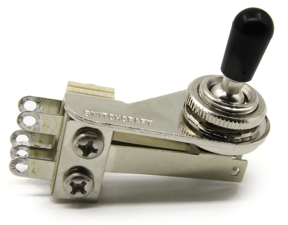 Switchcraft 3-way Toggle Switch - Right Angle "L-Type" w/ Black Switchcraft Tip