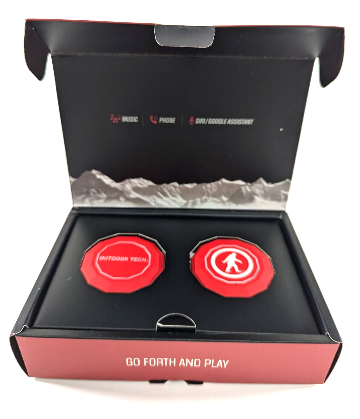 Outdoor Tech Chips 3.0 Wireless Helmet Audio Headset Easy One Touch Red OT0054