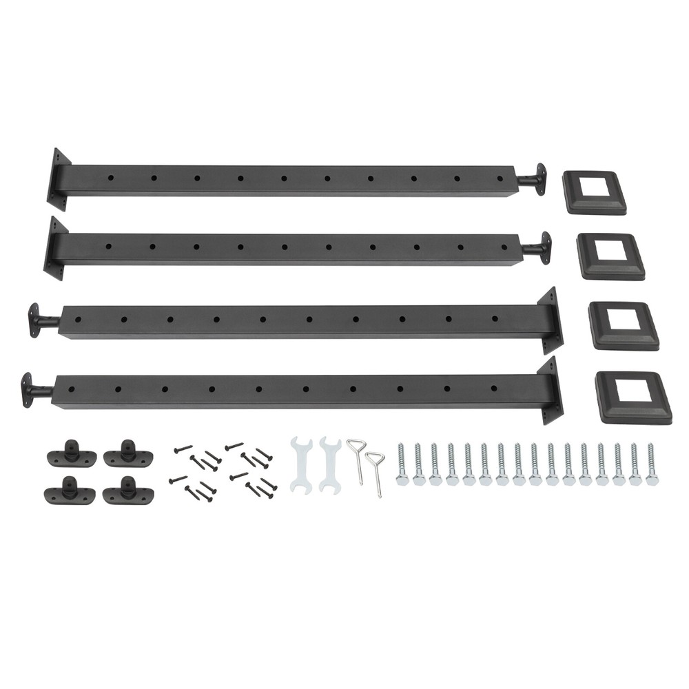 4pcs Cable Railing Posts Deck Railing 36"x2"x2" Black Posts With Holes