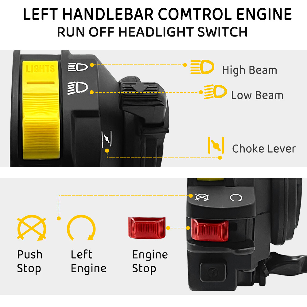 Left Handlebar Start Stop Kill Switch Headlight for Kawasaki KFX 400 2003-2006