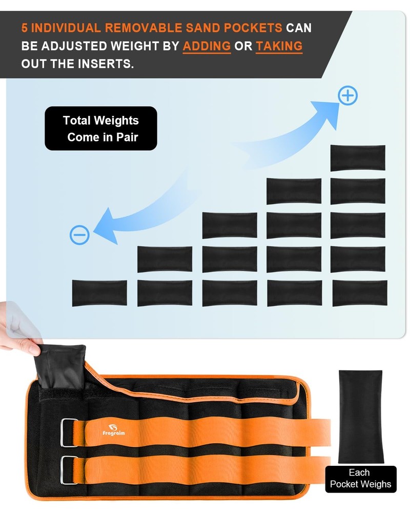 Ankle Weights adjustable Removable Weight for Jogging Gymnastics 1 Pair