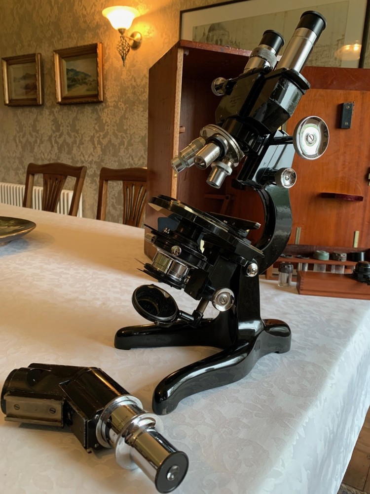 Vintage Watson Bactil Mono & Binocular Research Microscope #65792 - c1938, Cased