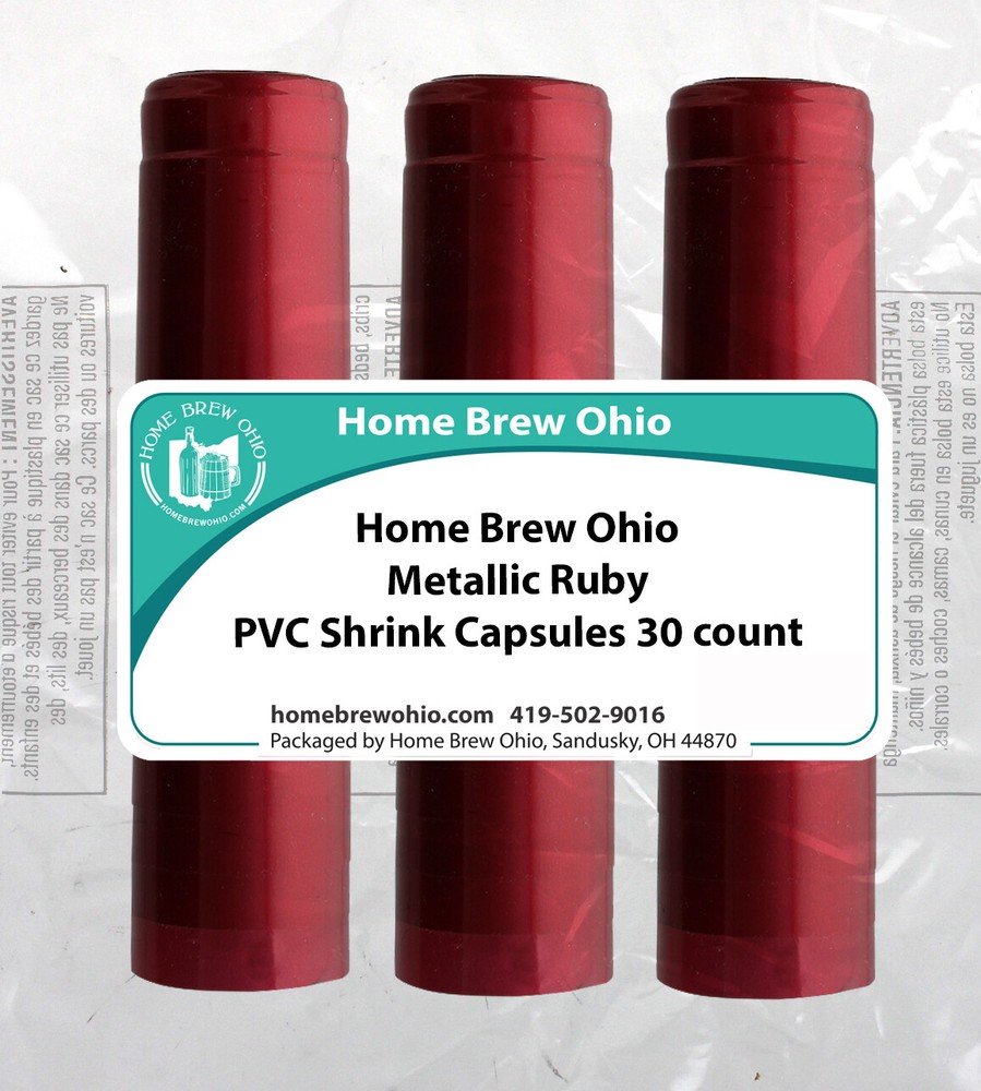 Home Brew Ohio Metallic Ruby Red PVC Shrink Capsules 30 count