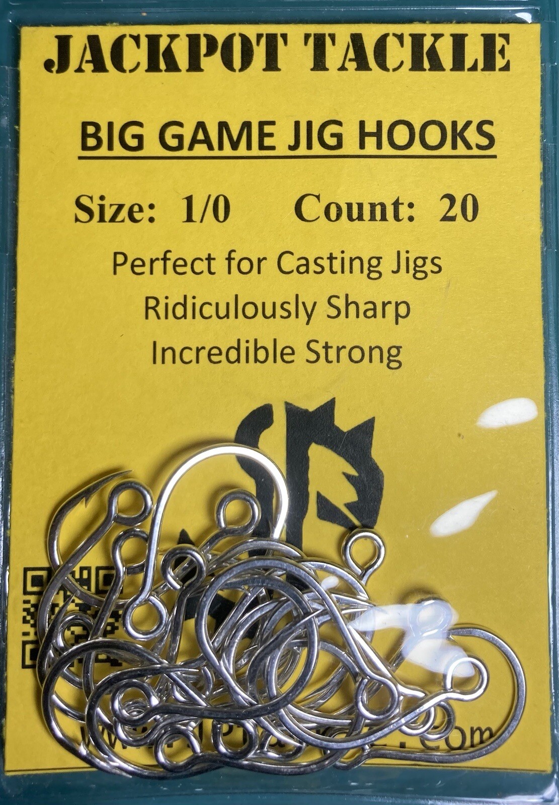 Single Inline Big Game Jig Lure Hooks - 1/0 2/0 3/0 x 20 per pack - Fishing Hook