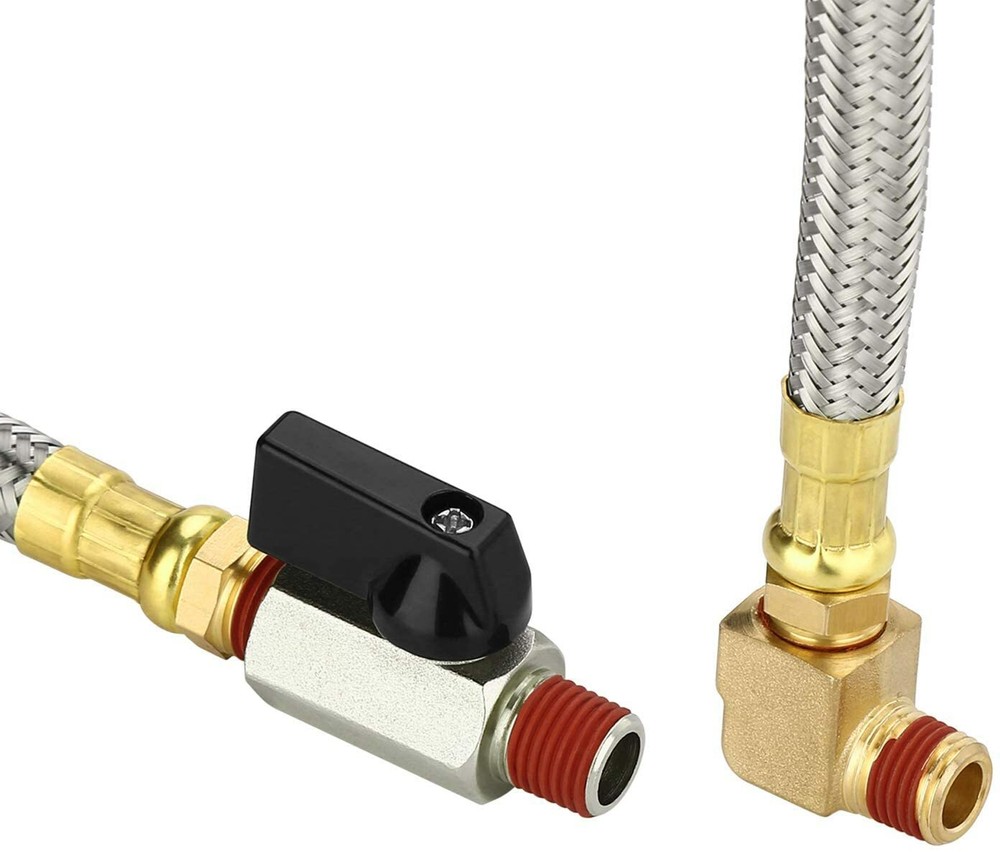 Extended Tank Drain Valve Assembly Kit for Air Compressor Including 10 Inches