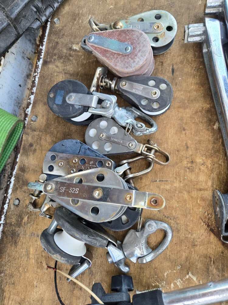 Assorted sailboat pulleys
