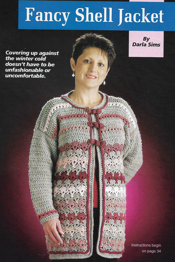 Lady's Fancy Shell Jacket crochet pattern instructions