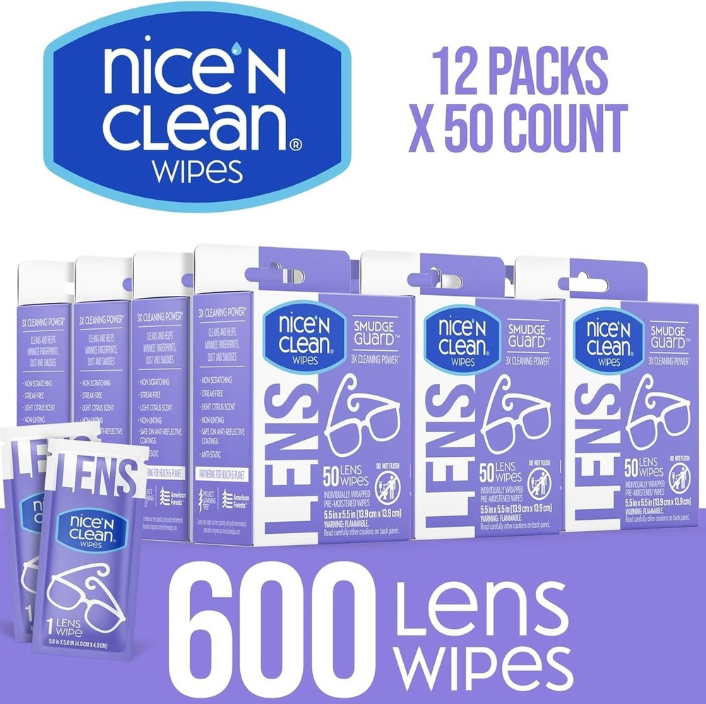 Individually-Wrapped Lens Wipes 600 Ct | Eco-Friendly & Safe
