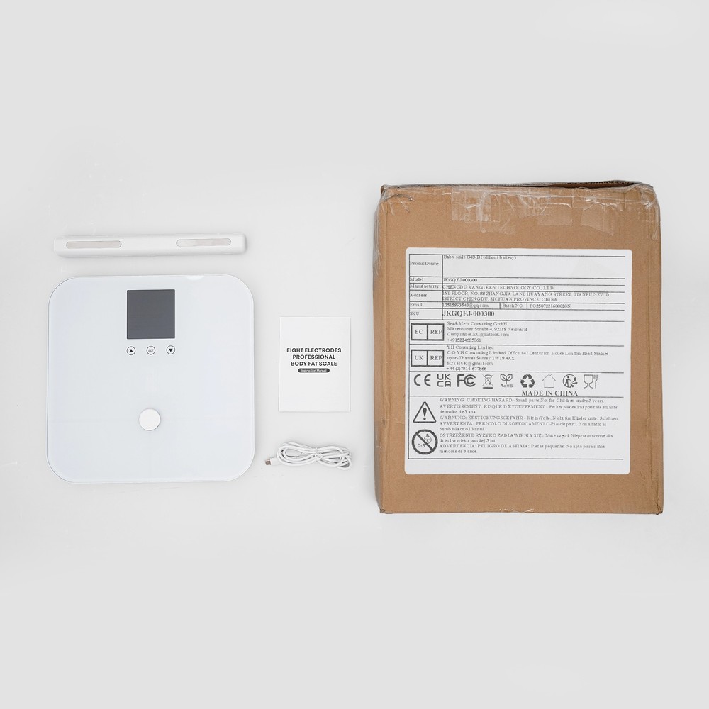 White Intelligent Electronic Scale 8-Eletrode Body Fat Scale Multifunctional