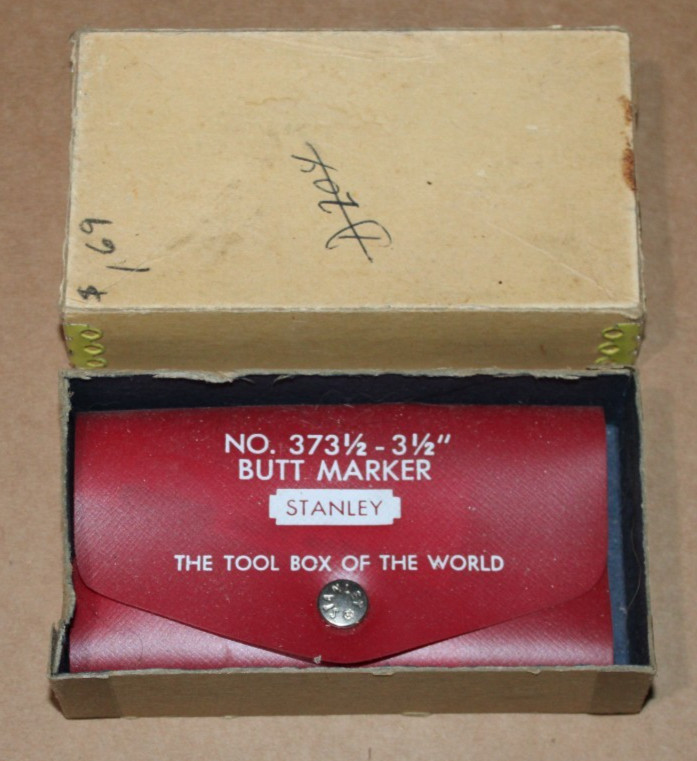 STANLEY NO. 373½ – 3 ½” BUTT MARKER with Instructions  NICE