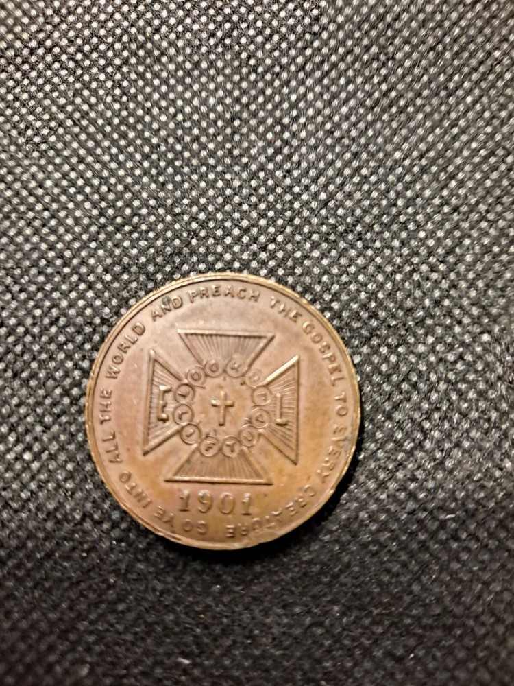 1901 BISHOP NINDE RELIGIOUS MEDAL! e5134DXX