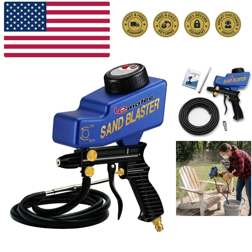 Sand Blaster Gun Kit – Portable Sandblaster for Air Compressor – Rust Removal...