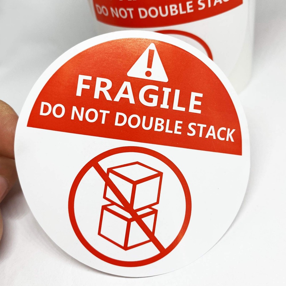 Do Not Stack Shipping Labels Warning Stickers for 3, Red,white