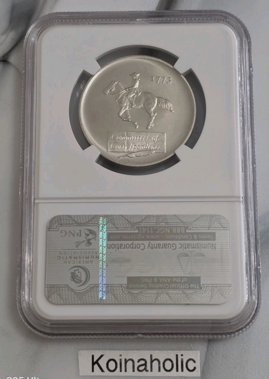 1973 Silver Boston Tea Party, NGC MS68, 200th Anniversary American Revolution